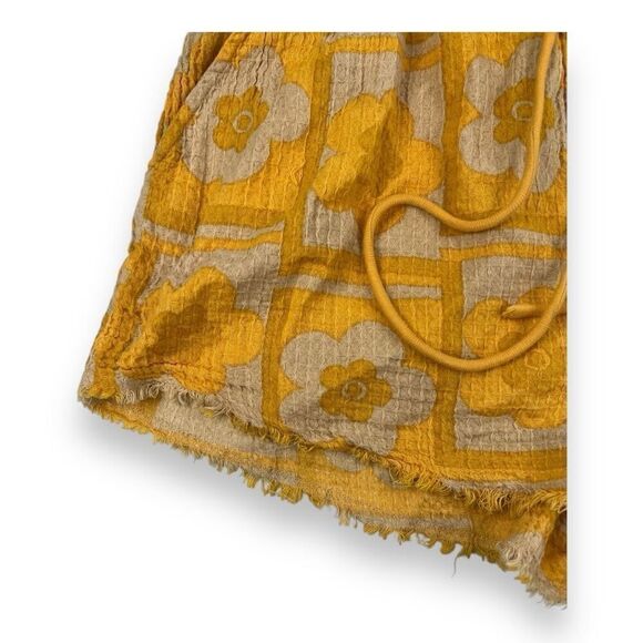 Free People Intimately Lazy Dazy Shorts Size Extra Large Yellow Tan - Picture 2 of 6